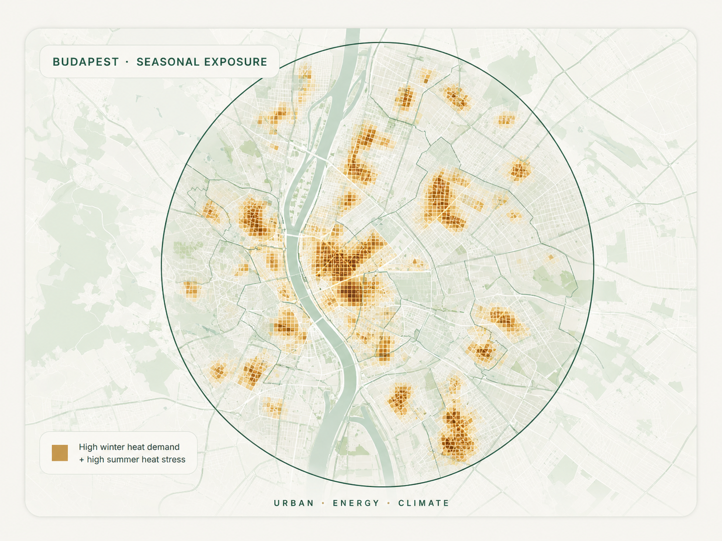 Budapest seasonal energy exposure map